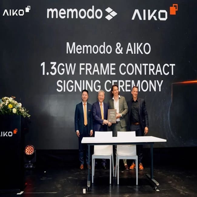 Der chinesische Hersteller Aiko Solar unterzeichnet einen Liefervertrag über 1,3 GW mit Memodo